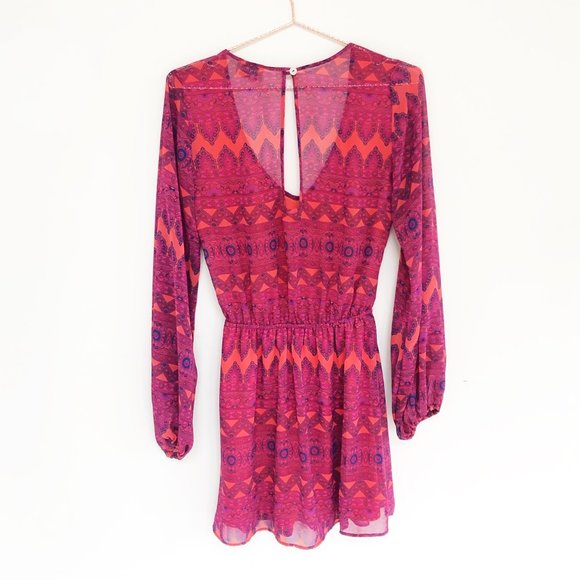 Show Me Your Mumu Raina Chiffon Long Sleeve Dress - Picture 2 of 3